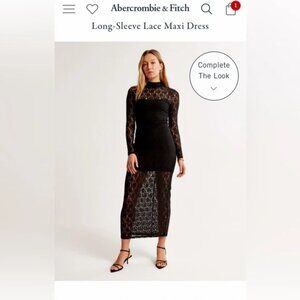 Women's Long-Sleeve Lace Maxi Dress | Abercrombie I SZ XS